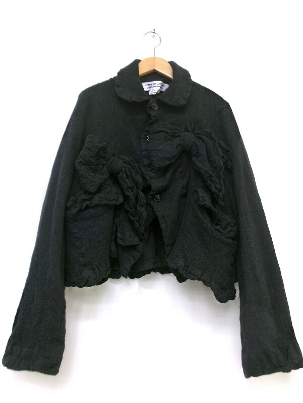COMME des GARCONS COMME des GARCONS コムデギャルソン コムデギャルソン リボンデザインウールジャケット M RHJ006 AD2021ブラック_画像1