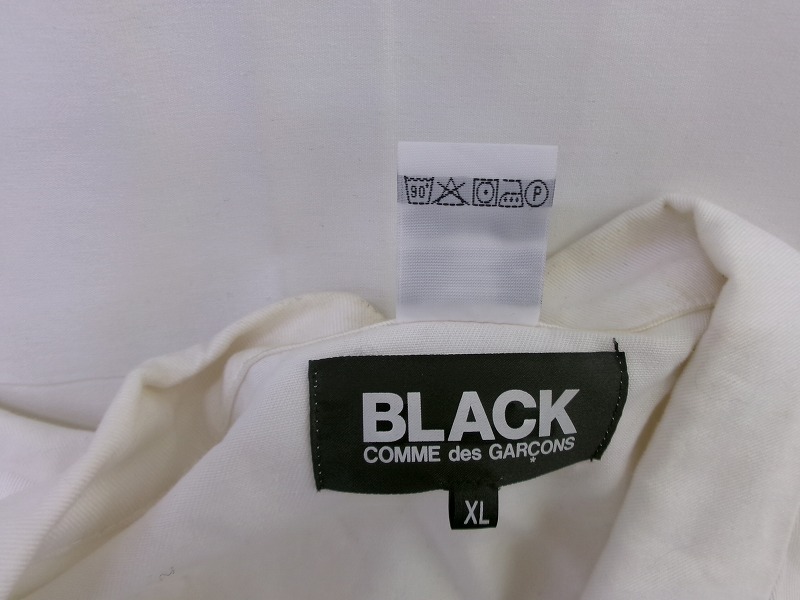 BLACK COMME des GARCONS ブラック コムデギャルソン コート XL 1I-C004 AD2021ホワイト 綿100%_画像5
