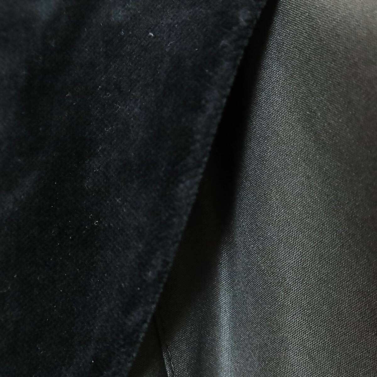 FOXEY ブティックライン★大人上品♪ハーフコート サイズF チャコール系 ベロアの襟付き♪無地 z15210_画像5