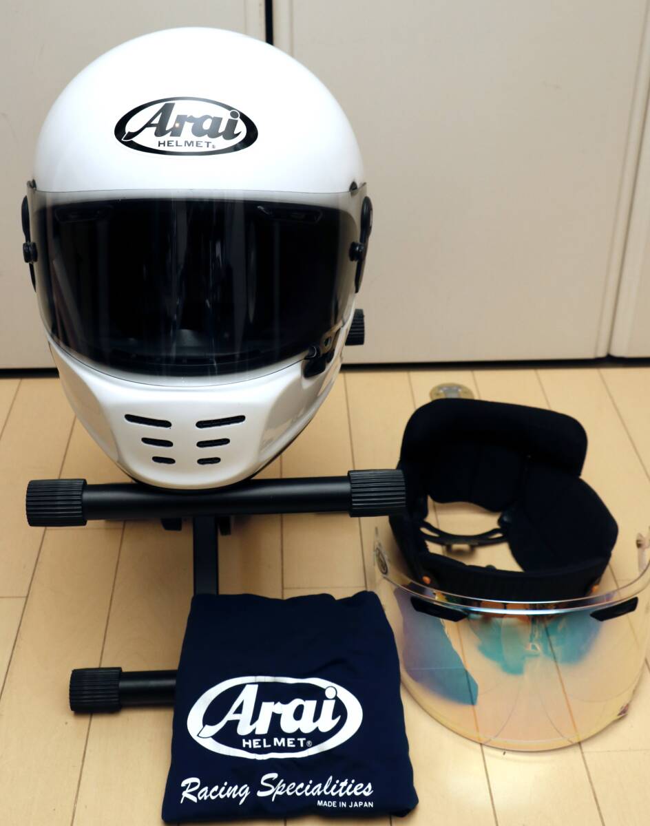 Arai RAPIDE-NEOla пирог do Neo белый size L(59-60cm) б/у дополнение зеркало защита имеется ARAI 