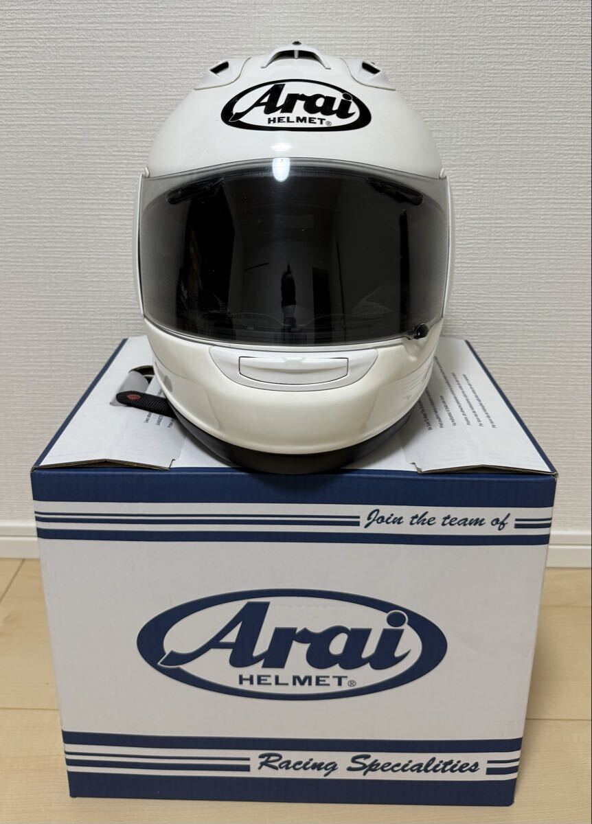 Arai ARAI RX-7 RR5 белый 57.58cm M размер выгорел цвет царапина есть full-face
