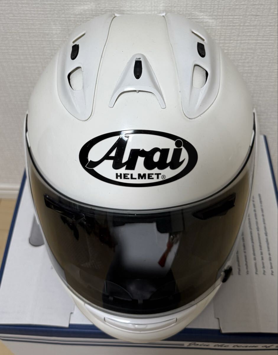 Arai ARAI RX-7 RR5 белый 57.58cm M размер выгорел цвет царапина есть full-face