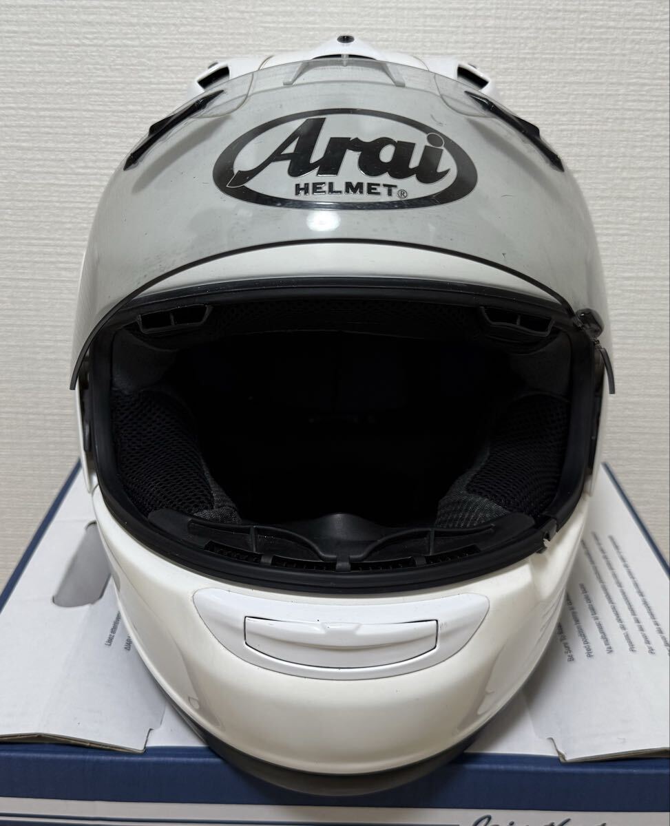 Arai ARAI RX-7 RR5 белый 57.58cm M размер выгорел цвет царапина есть full-face