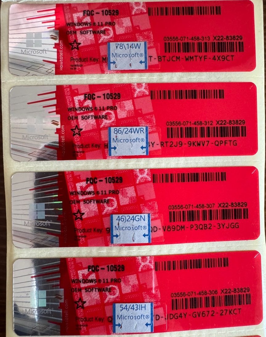 Windows 11 PRO COA プロダクトキー 10枚セット_画像1
