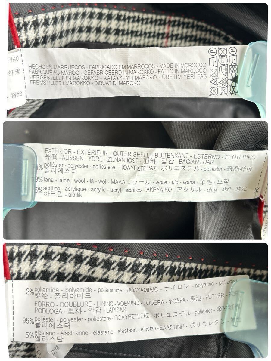 美品/Lサイズ★ザラ『抜群の存在感』ZARA MAN チェスターコート ロングコート 千鳥格子柄 グレンチェック ウール メンズ _画像9