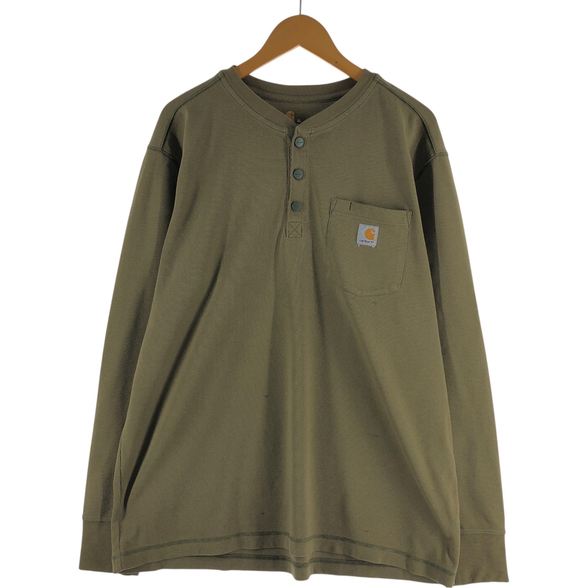 古着 カーハート Carhartt RELAXED FIT ヘンリーネック サーマルロンT ハニカム メンズXL相当 /eaa540337 【SS2512_10】_画像1