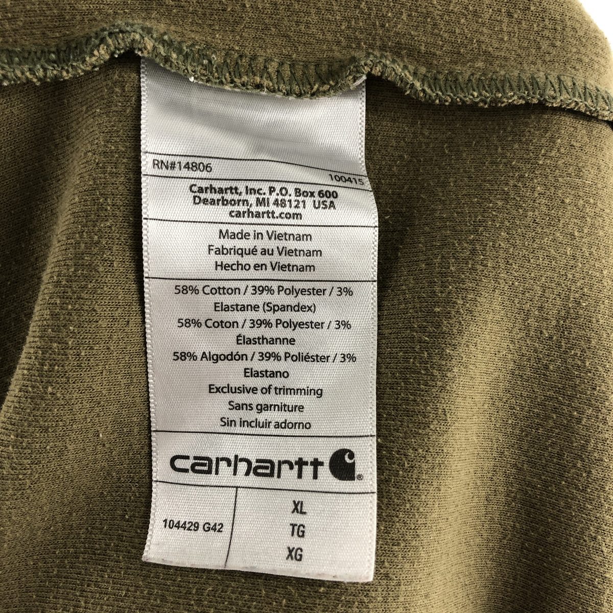 古着 カーハート Carhartt RELAXED FIT ヘンリーネック サーマルロンT ハニカム メンズXL相当 /eaa540337 【SS2512_10】_画像4