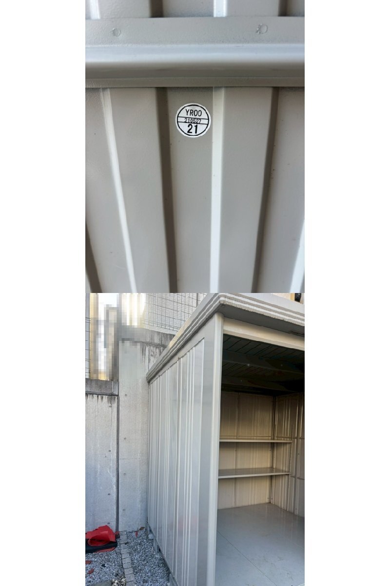 【引取限定】J1032◆TAKUBO◆タクボ物置◆W2280×D2130×H2200mm◆解体済◆鍵付◆収納◆天_画像4