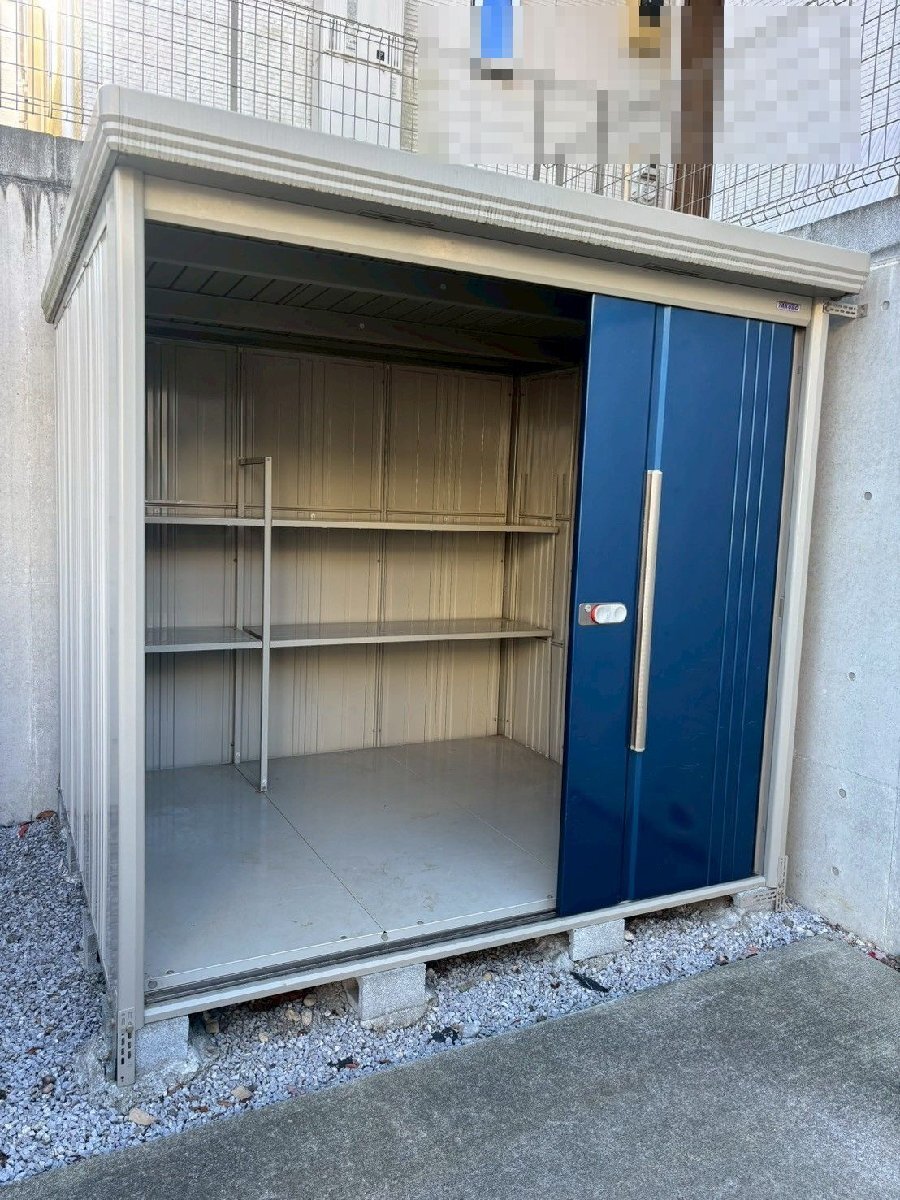 【引取限定】J1032◆TAKUBO◆タクボ物置◆W2280×D2130×H2200mm◆解体済◆鍵付◆収納◆天_画像2