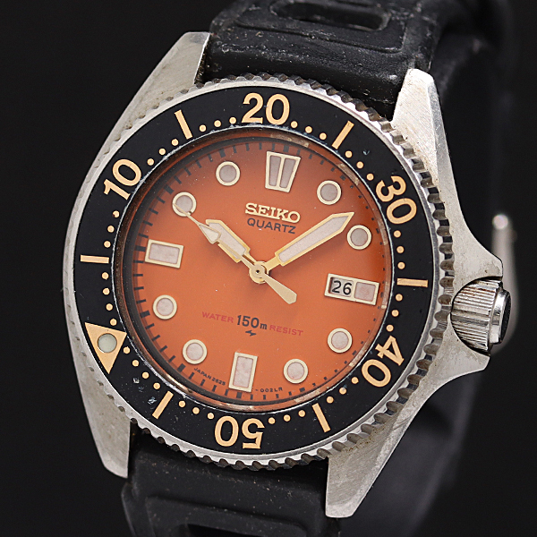 1 иен Seiko кварц 2625-0010 QZ orange циферблат мужские наручные часы 2000000 12APY KMT