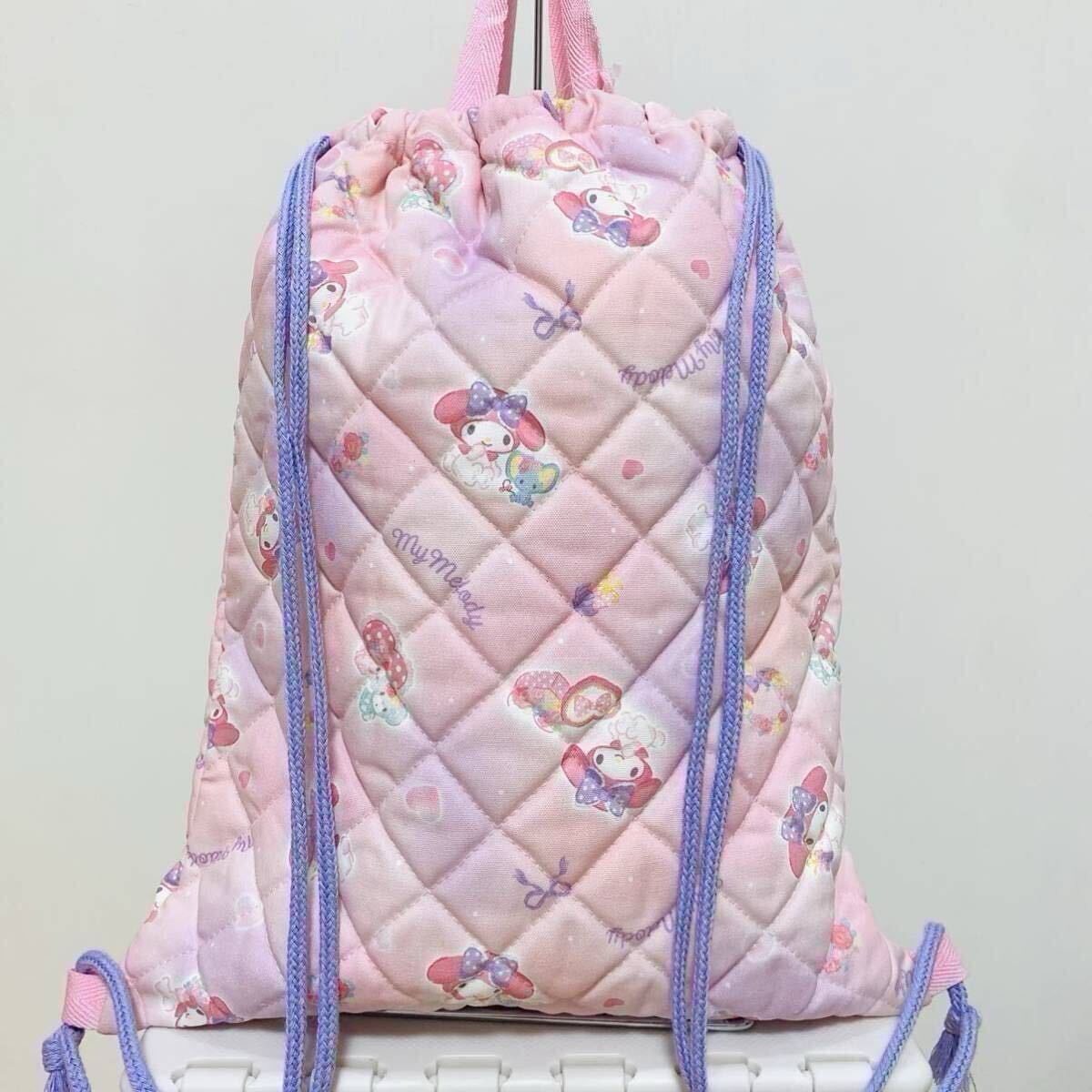 新品 SALE 定価2,068円マイメロ キルトナップサック / 日本製 入園 入学 新学期 キッズ 遠足_画像1