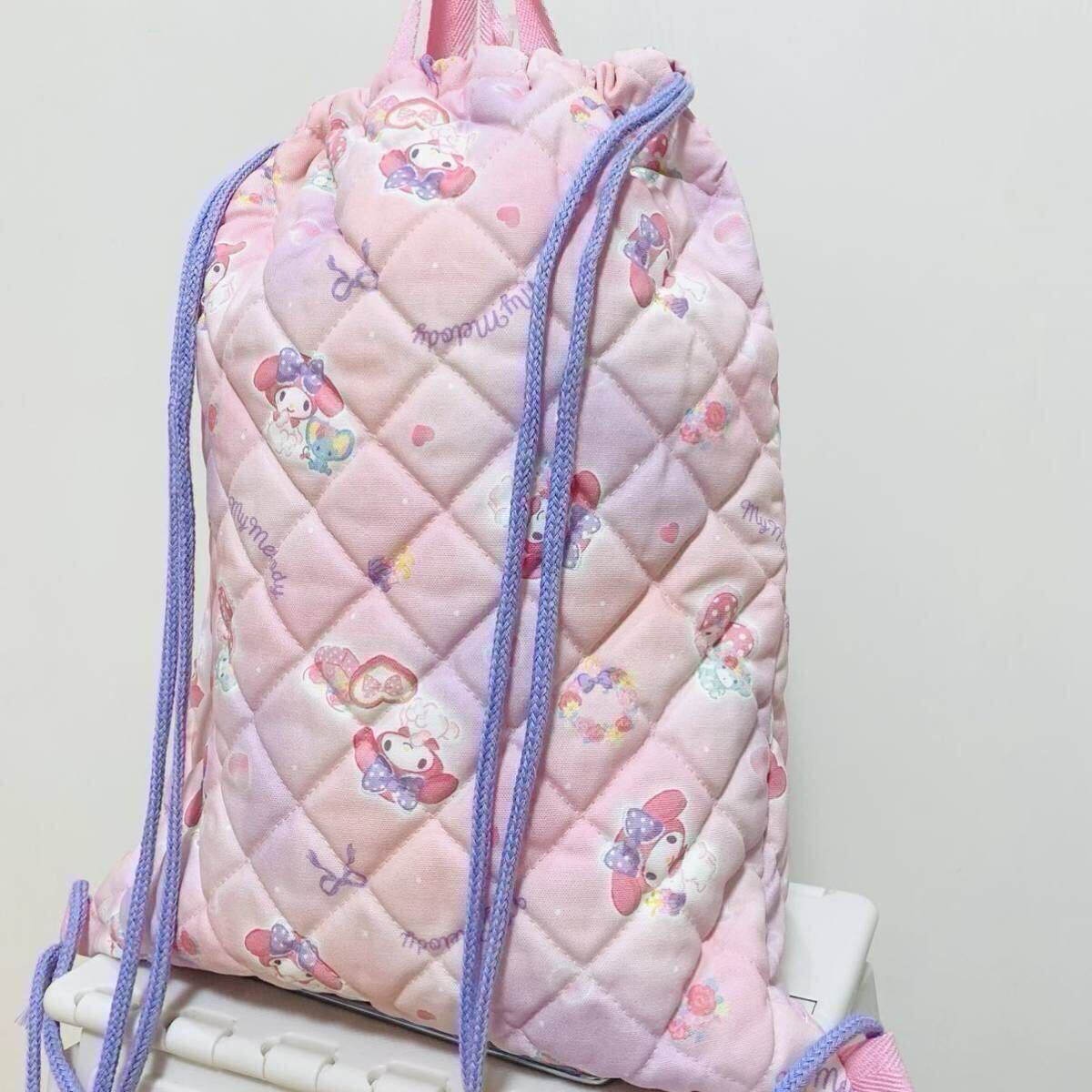 新品 SALE 定価2,068円マイメロ キルトナップサック / 日本製 入園 入学 新学期 キッズ 遠足_画像3