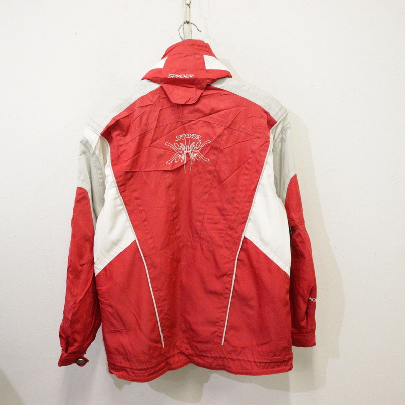 m290 90sビンテージ SPYDER ブルゾンジャケット■1990年代製 中綿 表記6サイズ 赤 レッド アメカジ ストリート アンティーク サイケ 80s_画像2