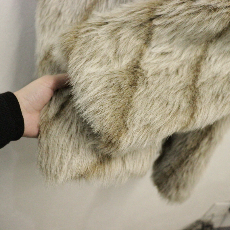 q233 80sビンテージ BLAIR フェイクファージャケット USA製■1980年代製 表記Lサイズ ベージュ アメカジ ストリート サイケ アンティーク_画像7