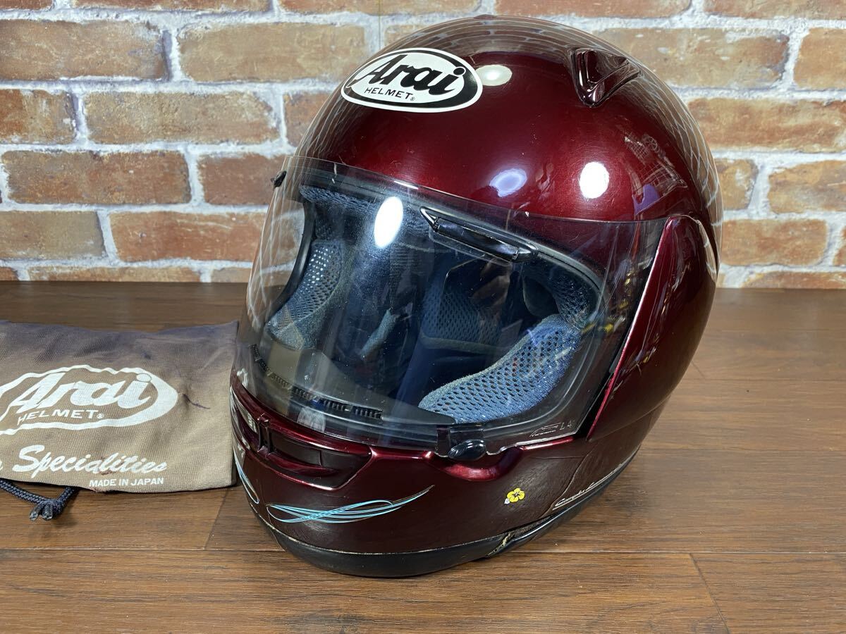 ♪♪Arai アライヘルメット アストロM フルフェイス ワインレッド サイズS ジャンク ♪♪_画像1
