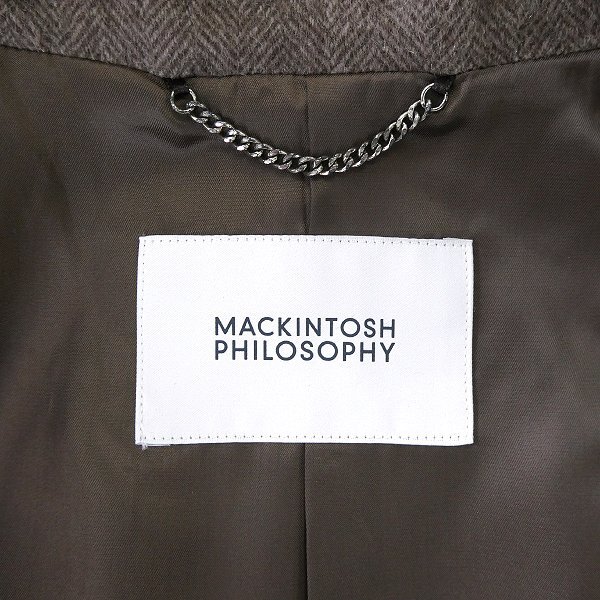 新品 8.8万 マッキントッシュフィロソフィー カシミヤ ウール スタンドカラー コート 42(LL) 茶 【J58719】 THIRSK 秋冬 メンズ ビーバー_画像10
