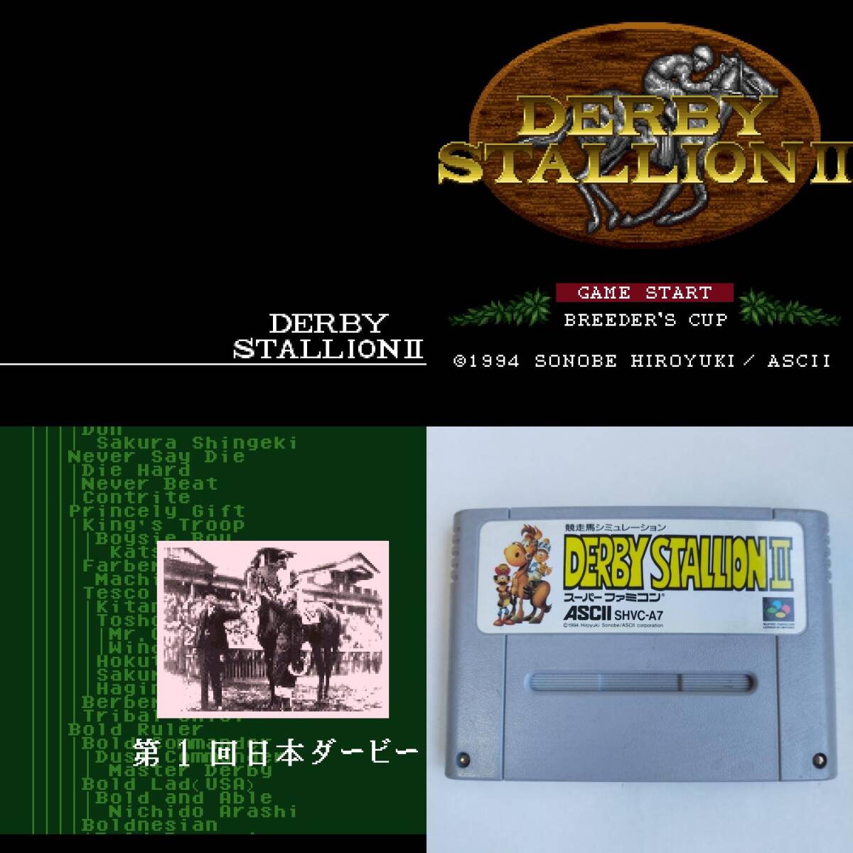 [同梱可]ダービースタリオン2 スーパーファミコン 動作確認済・端子清掃済[SFC6454_543]_画像1