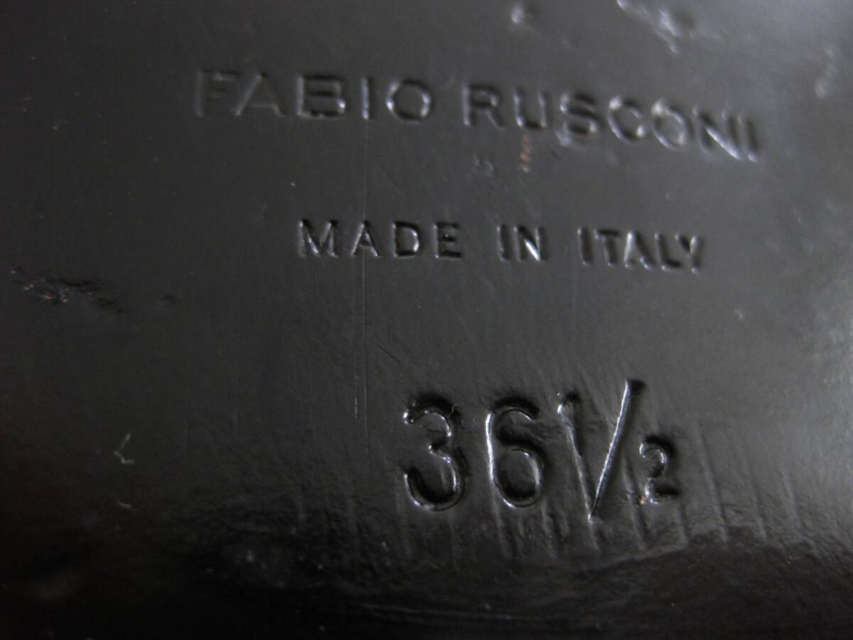 ☆ファビオルスコーニ☆レースアップシューズ☆黒☆エナメル☆36.5(23.5cm)☆プレーントゥ☆イタリア製☆革靴☆FABIO RUSCONI☆美品☆_画像8