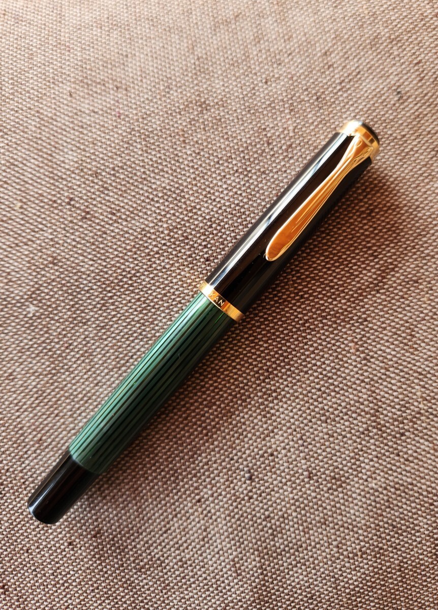 ペリカン万年筆　緑縞M400　♯500 　ニブM_画像1