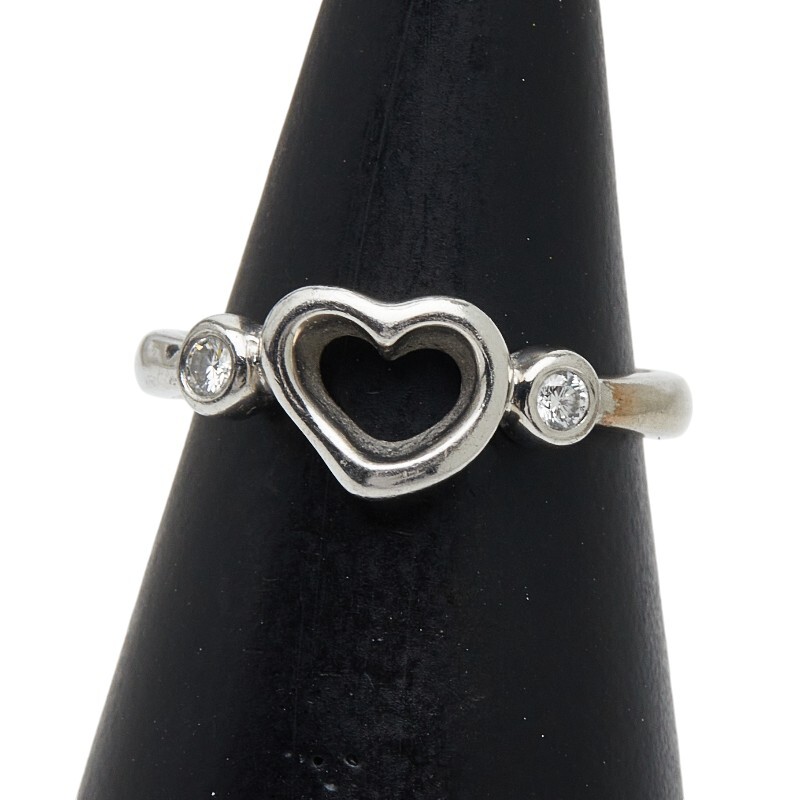  Tiffany Open Heart бриллиантовое кольцо кольцо Pt950 платина женский TIFFANY&Co. [ б/у ]