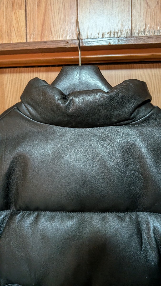 SCHOTT 42 xl 2XL レザー ダウンジャケット ショット ブラック レザーダウンジャケット Schott_画像7