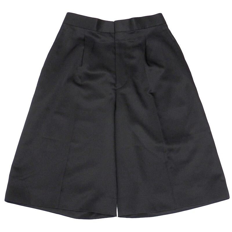 MI3901#ブラミンク*BLAMINK*シルク*ウール*タックショートパンツ*ハーフパンツ*ブラック*サイズ36_画像1