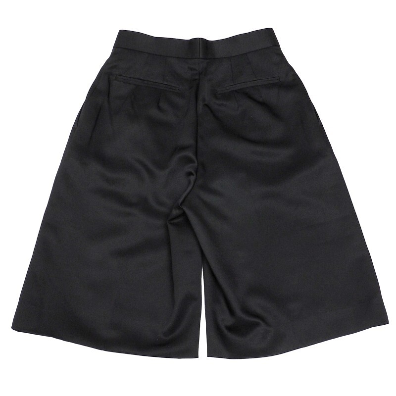 MI3901#ブラミンク*BLAMINK*シルク*ウール*タックショートパンツ*ハーフパンツ*ブラック*サイズ36_画像2