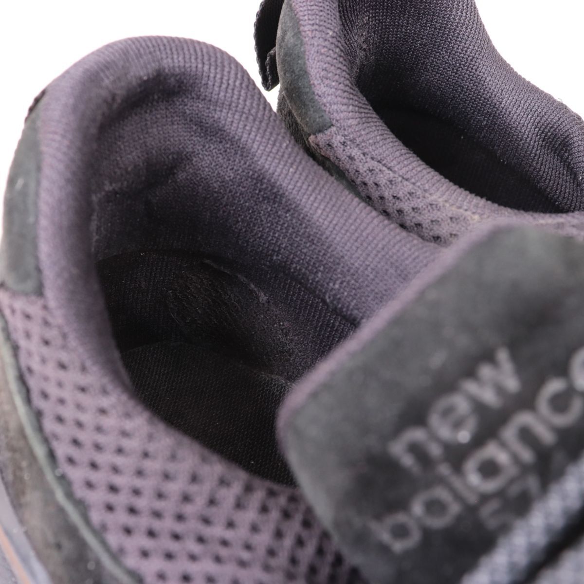 z3857【574】ニューバランス US8 26.0cm/黒 ブラック スウェード生地 newbalance メンズ スニーカー 中古_画像7