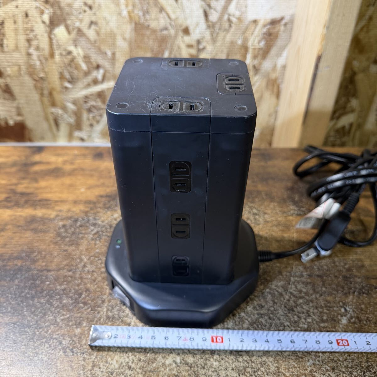 ELPA タワー型電源タップ WBS-TW1204USB インテリア 中古品_画像8