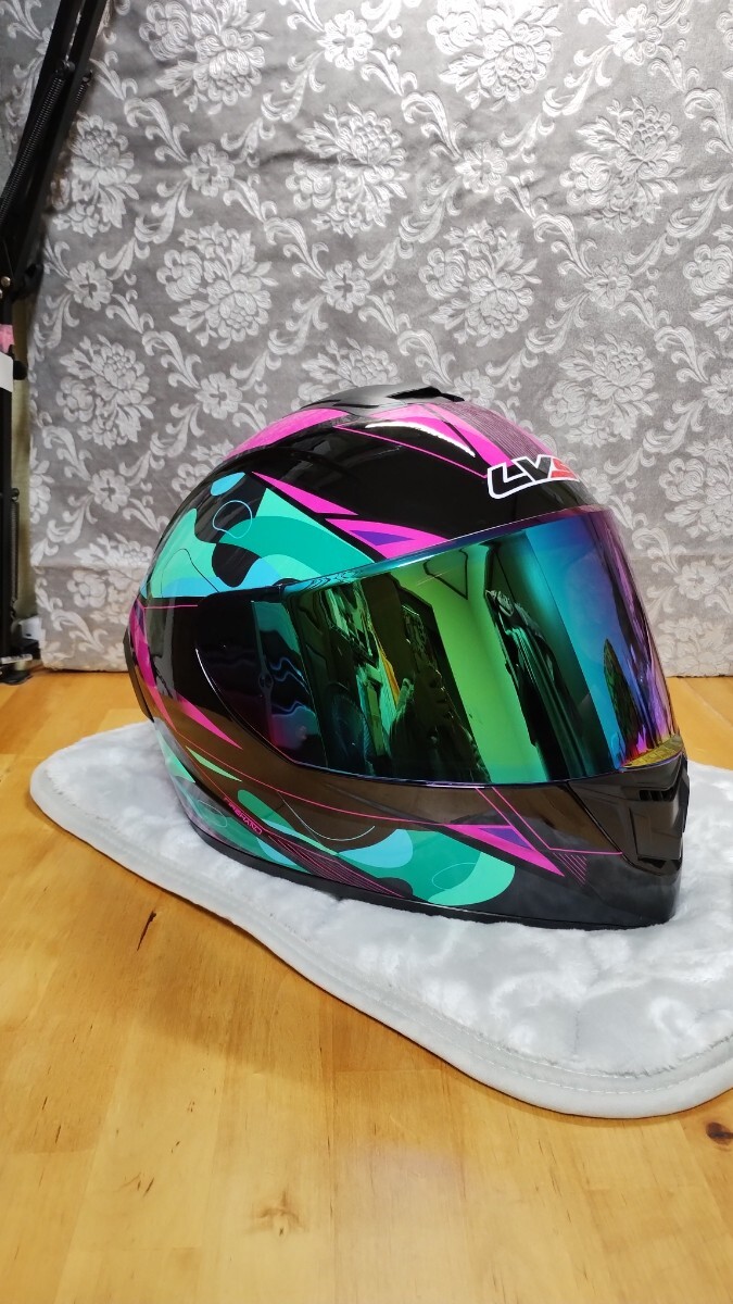 ヘルメット ② ミラーシールドグリーン。_画像2