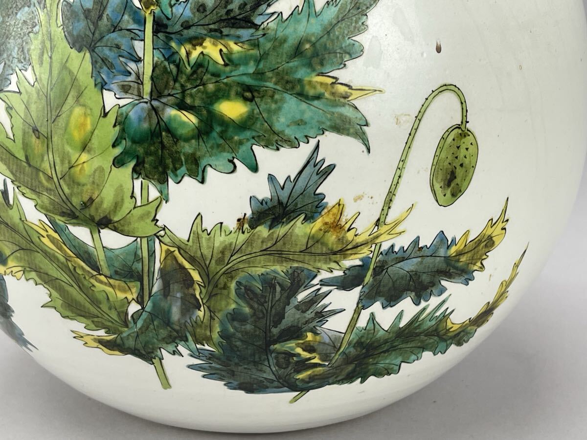 . слива H601-100 Kutani ваза . ваза для цветов Yamamoto длина левый ( Yamamoto .) Kutani . Zaimei старый изобразительное искусство 