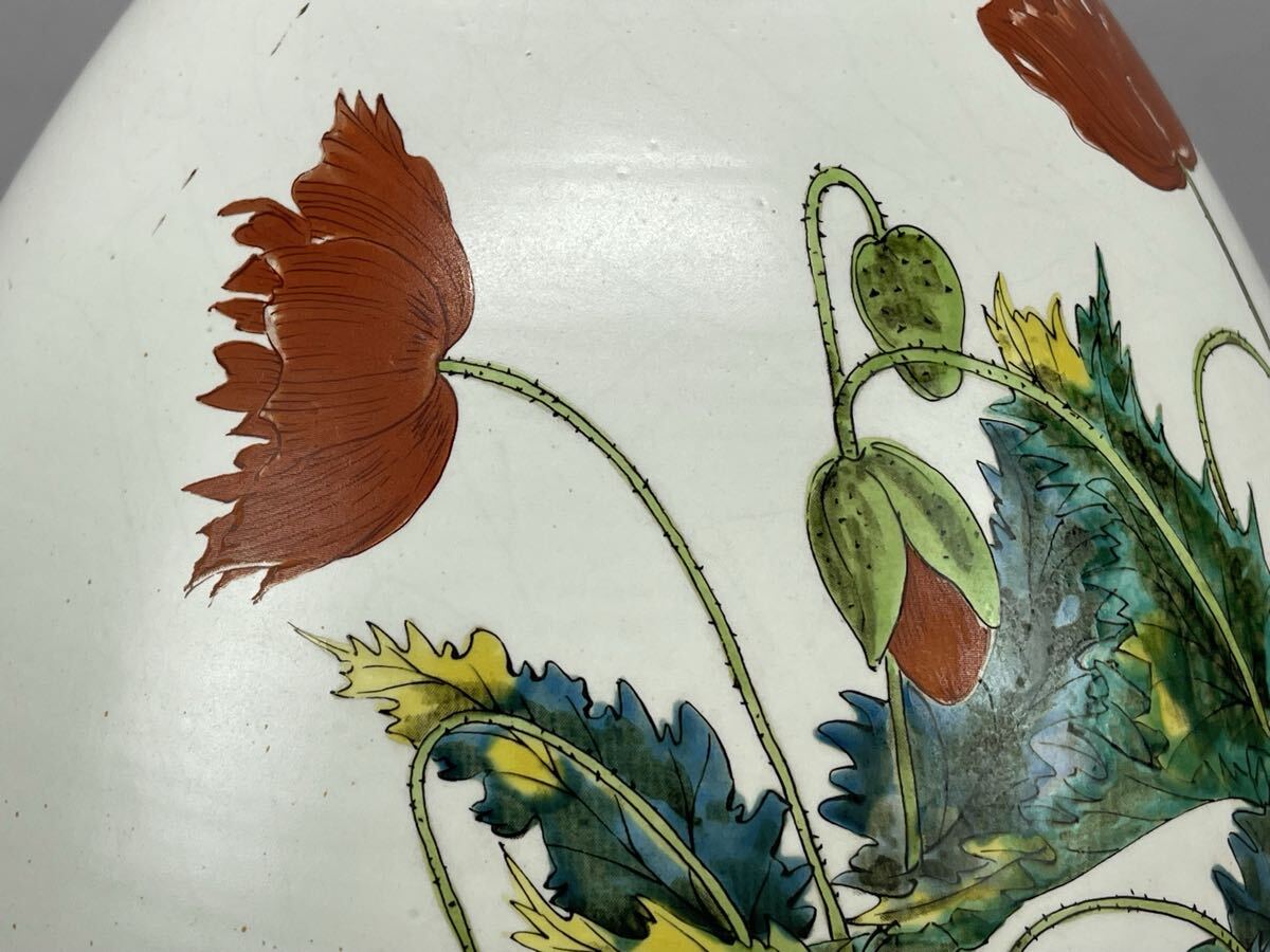 . слива H601-100 Kutani ваза . ваза для цветов Yamamoto длина левый ( Yamamoto .) Kutani . Zaimei старый изобразительное искусство 