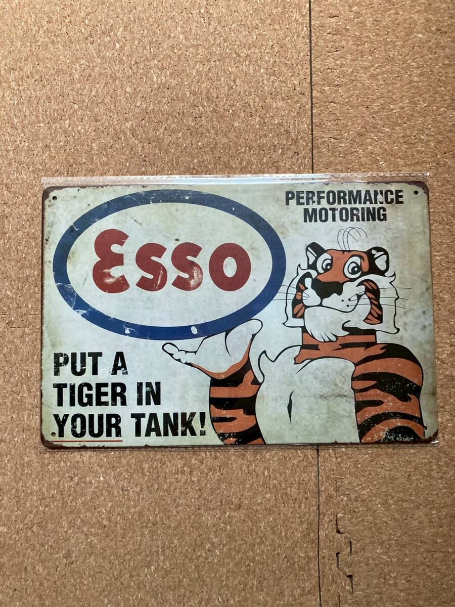 esoEsso Tiger . тигр орнамент retro Vintage жестяная пластина табличка metal автограф plate american смешанные товары wall декоративный элемент 