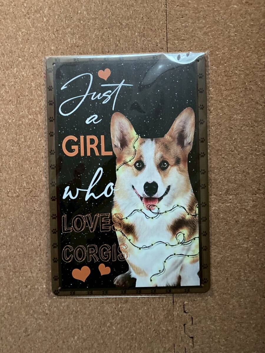  Corgi собака .. собака жестяная пластина табличка metal автограф plate american смешанные товары wall декоративный элемент retro Vintage способ под старину 