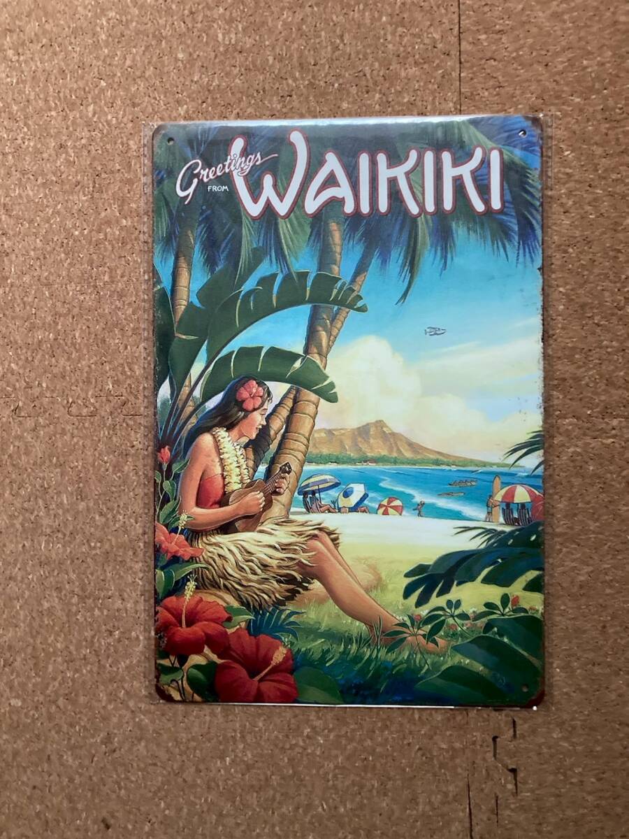  Hawaiian * искусство укулеле укулеле бриллиант head жестяная пластина табличка american смешанные товары wall декоративный элемент retro Vintage под старину 