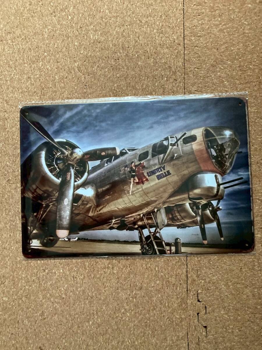 B-17G.. машина Liberty * bell жестяная пластина табличка metal автограф plate american смешанные товары wall декоративный элемент retro Vintage способ под старину 