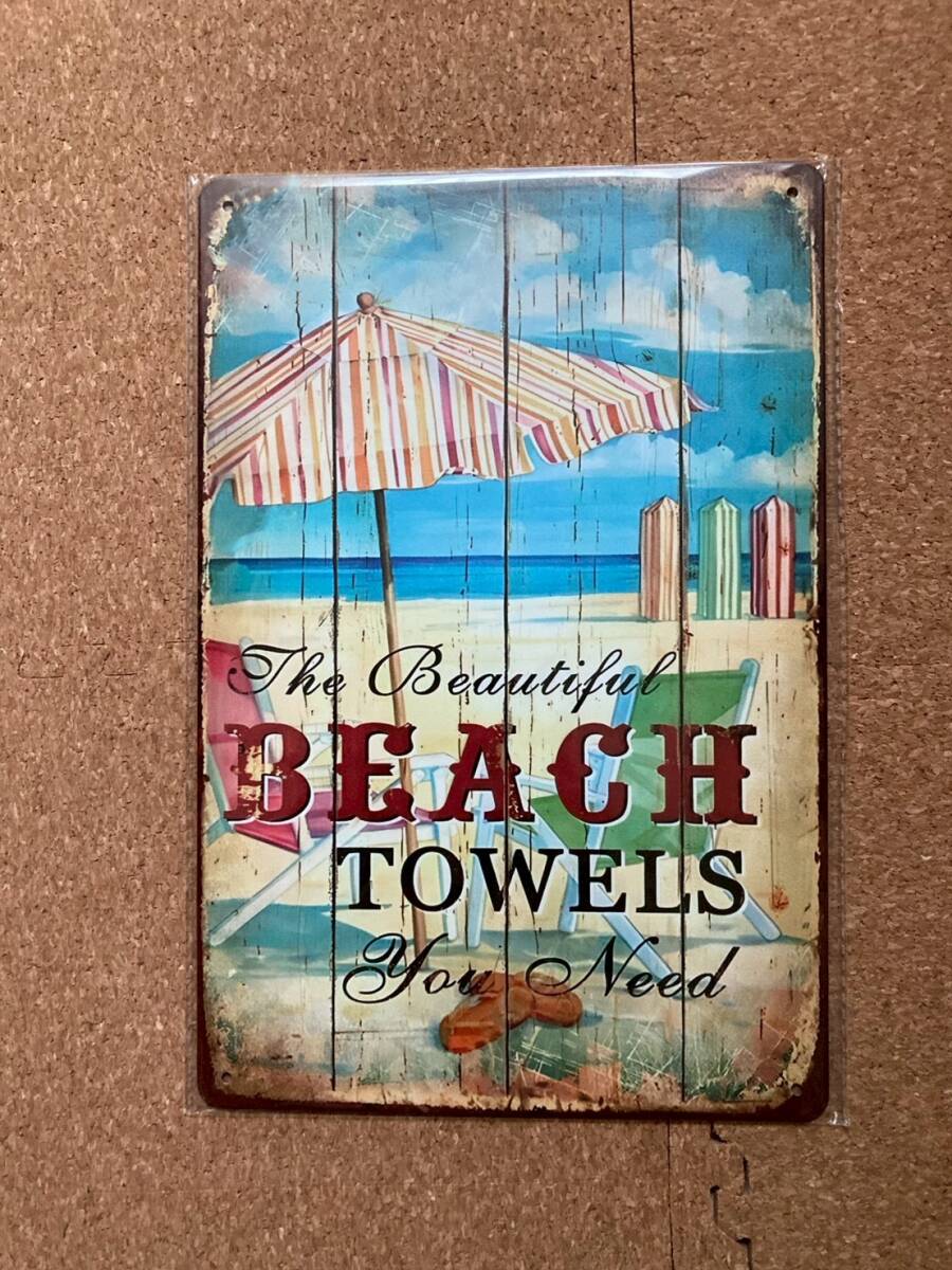  пляж море жестяная пластина табличка metal автограф plate american смешанные товары wall декоративный элемент retro Vintage способ античный 