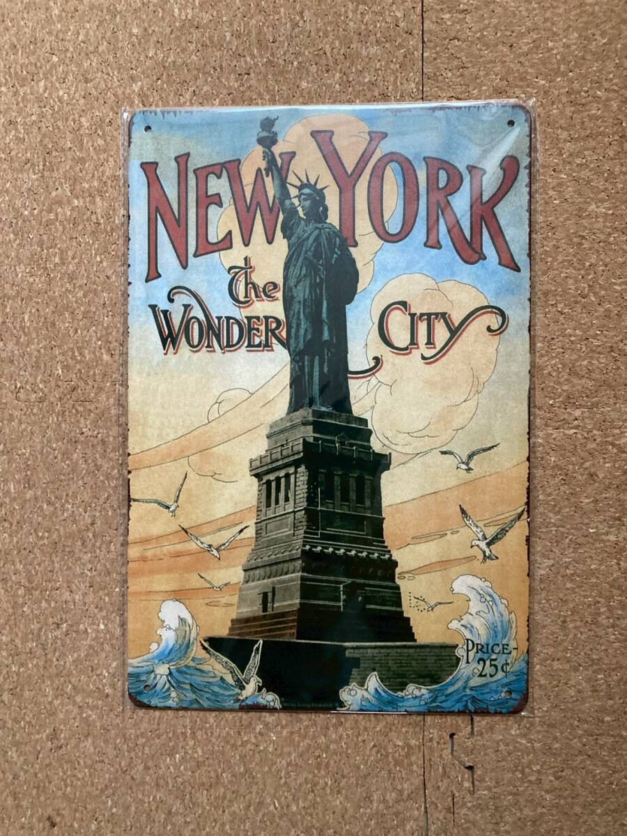  New York свободный женщина бог жестяная пластина табличка metal автограф plate american смешанные товары wall декоративный элемент retro Vintage способ под старину 