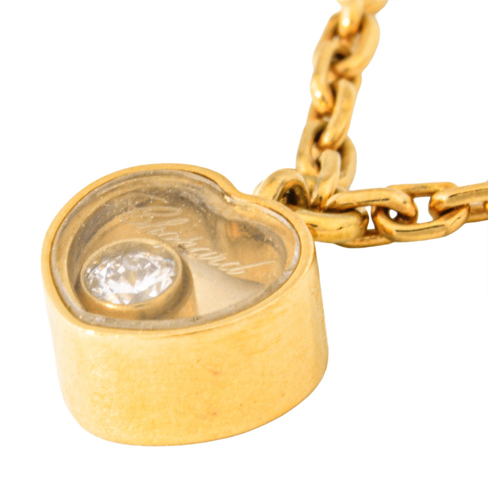 ショパール Chopard ハッピーダイヤモンド アイコン ハート ネックレス ダイヤモンド 0.03ct K18YG 4.1g イエローゴールド レディース_画像3