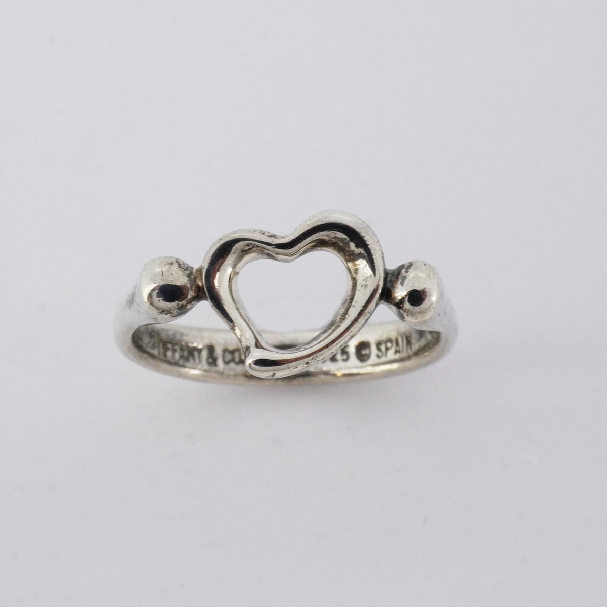 *SALE[5job0659] Tiffany кольцо Open Heart серебряный 925 10.5 номер [ б/у ] женский 