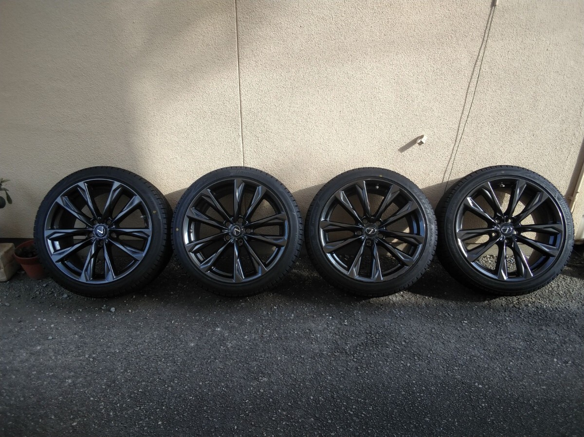 レクサス純正19インチアルミホイールスタッドレスタイヤ４本セット：265/35R19ブリヂストンBLIZZAKスタッドレス（２本）235/40R19（２本）_画像1