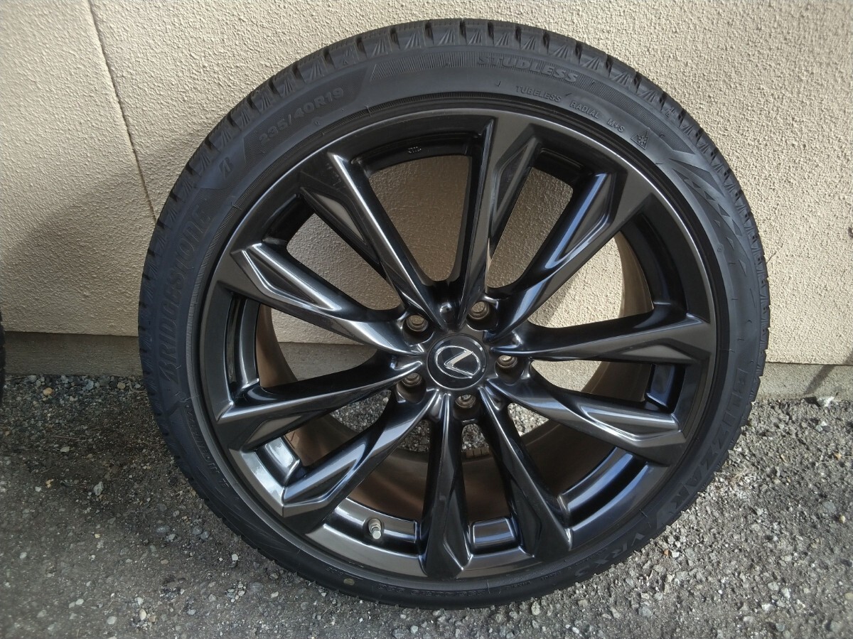 レクサス純正19インチアルミホイールスタッドレスタイヤ４本セット：265/35R19ブリヂストンBLIZZAKスタッドレス（２本）235/40R19（２本）_画像4
