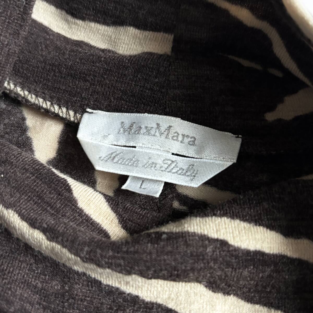 ② イタリア製 マックスマーラ 白タグ maxmara ハイネック カットソー ニットソー 大きいサイズ L_画像8
