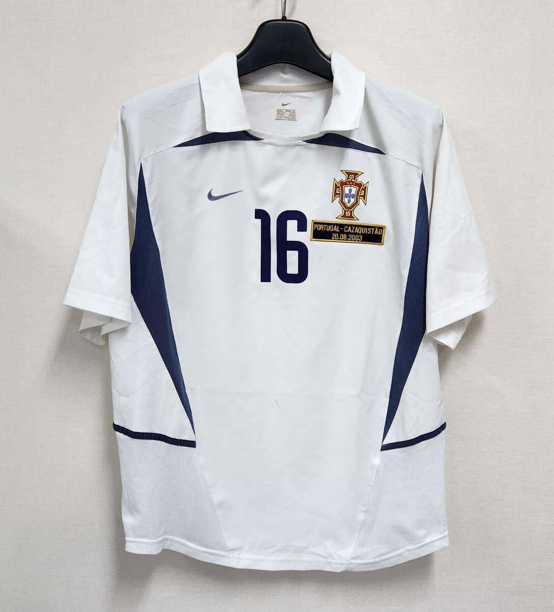02-03 ポルトガル FPF Portugal(A)#16 RONALDO 半袖 Nike正規 EURO 2004予選仕様 M-3_画像1