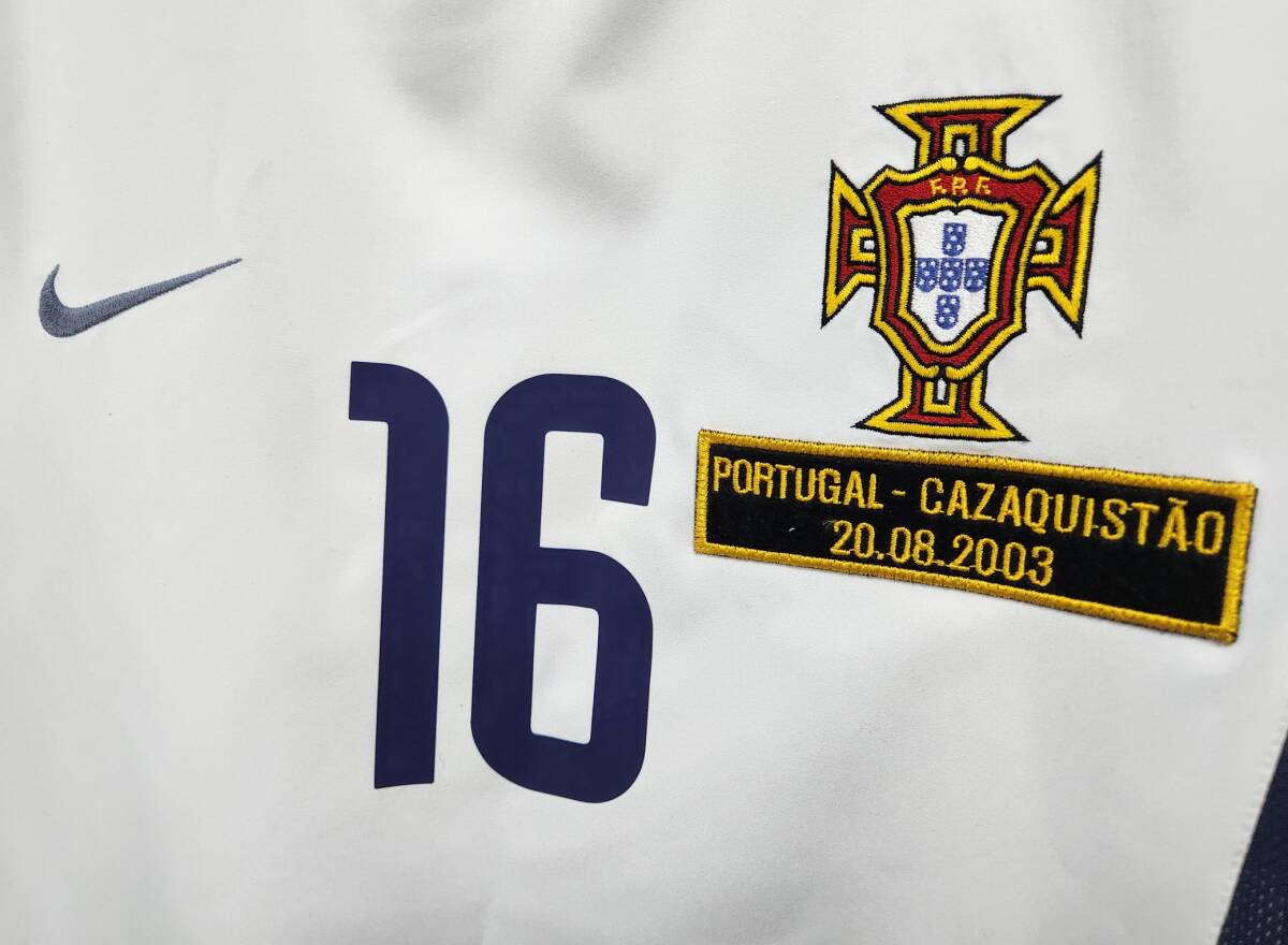 02-03 ポルトガル FPF Portugal(A)#16 RONALDO 半袖 Nike正規 EURO 2004予選仕様 M-3_画像3