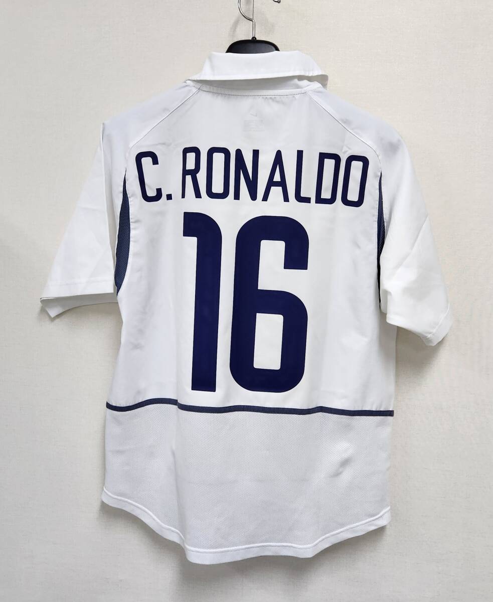 02-03 ポルトガル FPF Portugal(A)#16 RONALDO 半袖 Nike正規 EURO 2004予選仕様 M-3_画像2