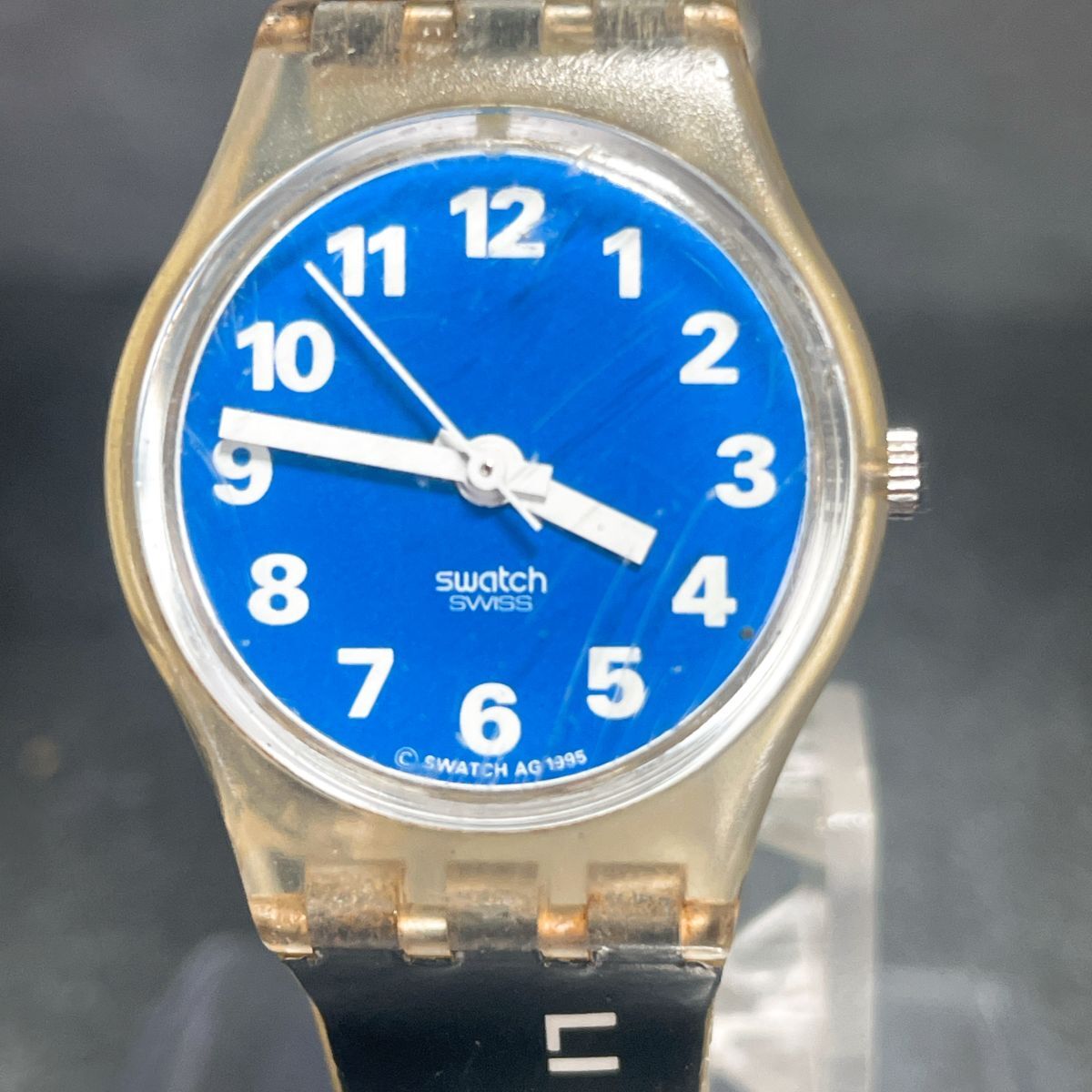 Swatch スウォッチ Alphabet LK156 腕時計 アナログ クオーツ 3針 ブルー文字盤 スケルトン ラバーバンド 新品電池交換済み 動作確認済み_画像1