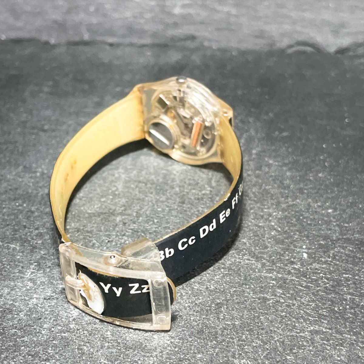 Swatch スウォッチ Alphabet LK156 腕時計 アナログ クオーツ 3針 ブルー文字盤 スケルトン ラバーバンド 新品電池交換済み 動作確認済み_画像5