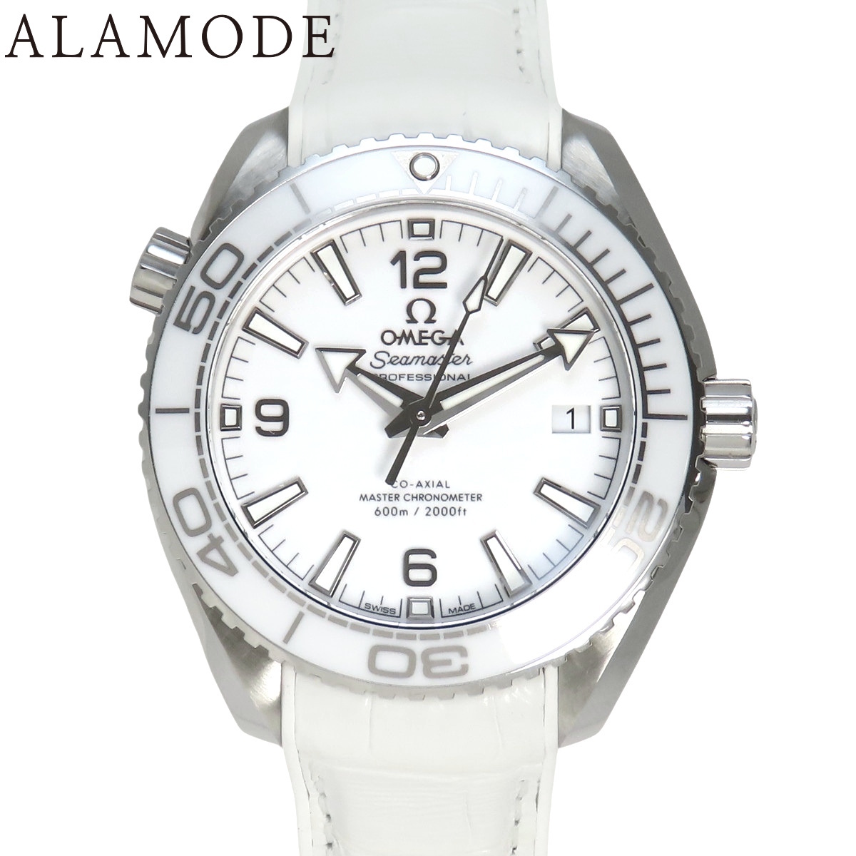[ с гарантией ] Omega Planet Ocean 215.33.40.20.04.001 самозаводящиеся часы наручные часы белый мужской 41100089934[ б/у ][ a la mode ]