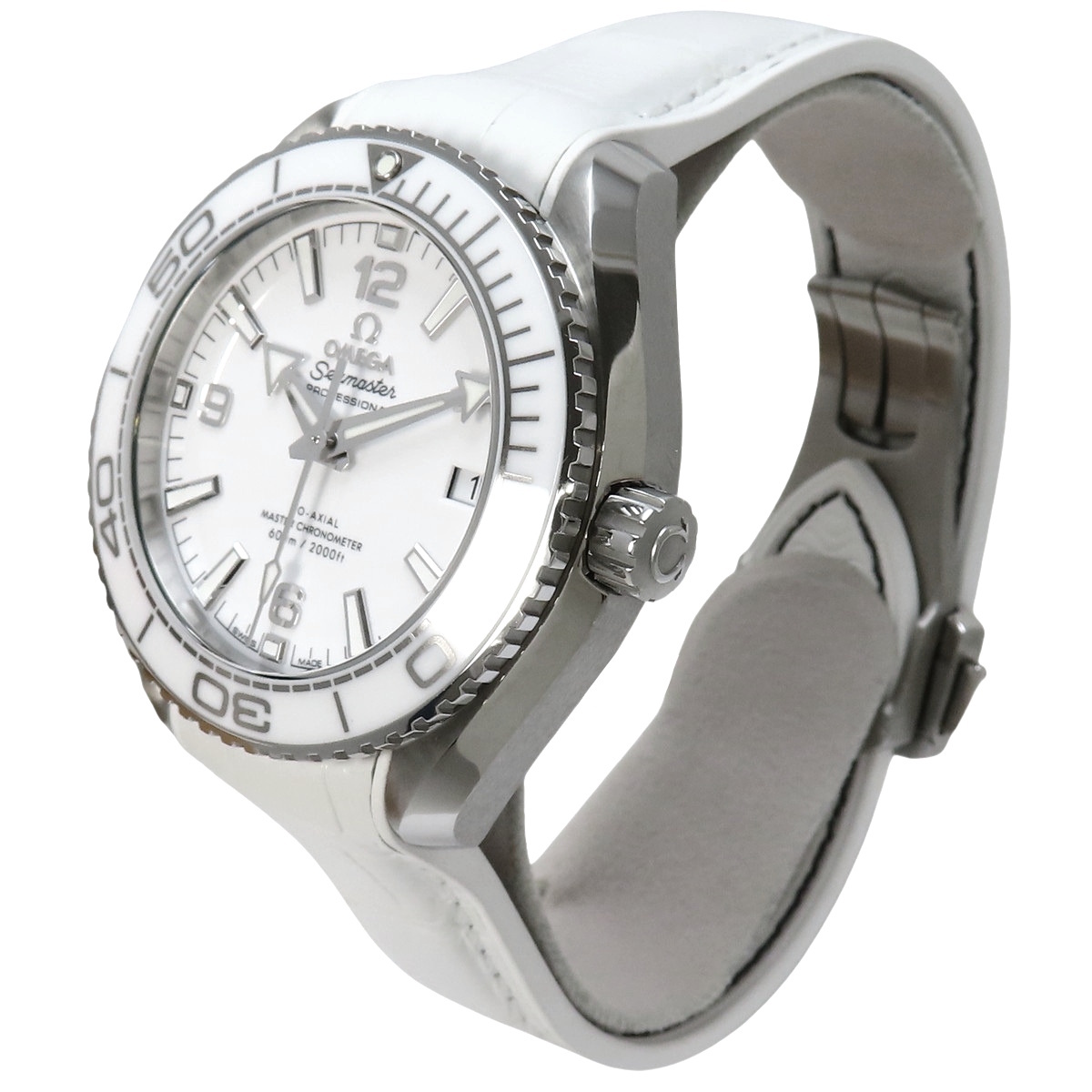 [ с гарантией ] Omega Planet Ocean 215.33.40.20.04.001 самозаводящиеся часы наручные часы белый мужской 41100089934[ б/у ][ a la mode ]